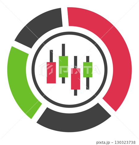 Diagram with Candlestick Chart vector Crypto Trading icon or symbol 130323738