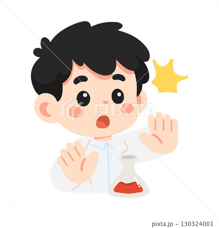 Cartoon Scientist Shocked by Experiment Cartoon Scientist Shocked by Experiment 130324001
