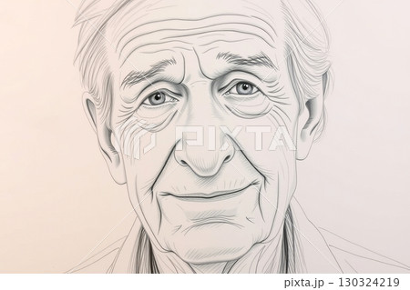 Portrait of an Elderly Man with Deep Wisdom 130324219