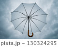Grey Umbrella Against Cloudy Sky 130324295
