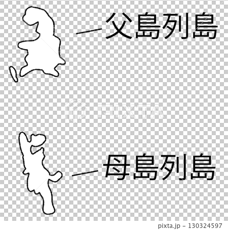 小笠原群島手繪地圖插圖 小笠原群島手繪地圖插圖 130324597