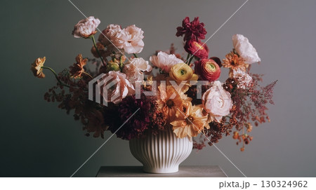 花瓶に生けたカラフルなブーケ 130324962