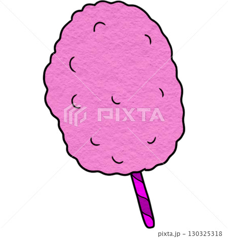 a pink cotton candy on a stick 130325318