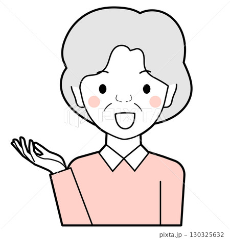 案内するシニア女性 130325632