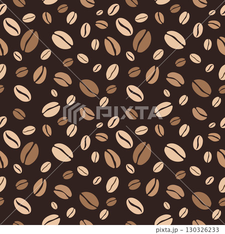 Coffee pattern. Coffee beans on brown background. Endless pattern with coffee Coffee pattern. Coffee beans on brown background. Endless pattern with coffee 130326233