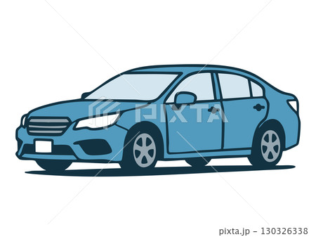 セダン乗用車のシンプルなイラスト セダン乗用車のシンプルなイラスト 130326338