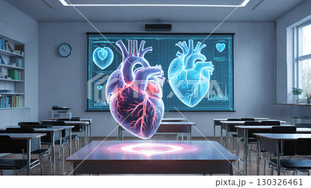未来の医療を学ぶ｜ホログラムで投影される心臓 130326461
