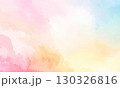 虹色のグラデーションが広がる水彩風の背景素材 130326816