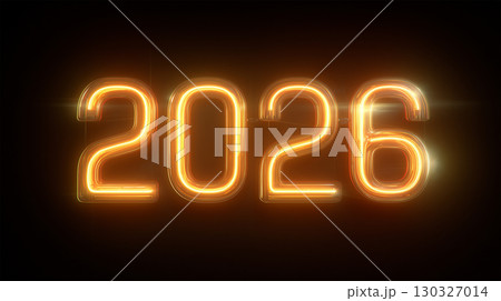 ネオン発光で表現した2026数字 130327014