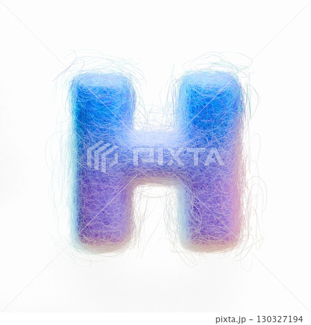 Wool felt font Letter H 3D 130327194