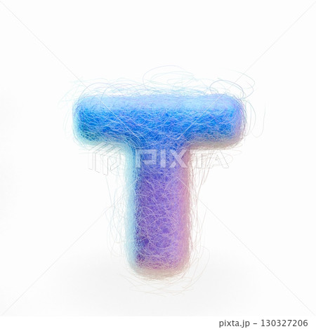 Wool felt font Letter T 3D 130327206
