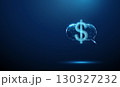 Speech bubble with dollar sign. Financial communication, consultation, fintech, online banking, financial chatbots, business negotiations, investment discussions concept 130327232