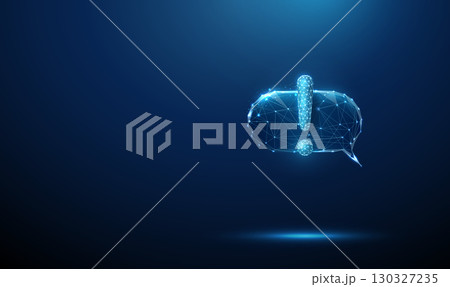 Exclamation mark inside a speech bubble. Attention, important notification, security alert, emergency support, critical update concept. 130327235