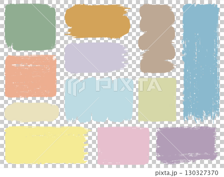 Hand-drawn square frame set in muted colors 130327370