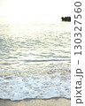 砂浜に打ち寄せる白波と水面の輝き 130327560