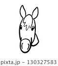 2026年の干支午年 お正月デザイン 馬のかわいい顔イラスト白塗り 130327583