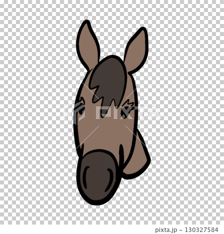 2026 馬年中國十二生肖新年設計可愛馬臉插圖 | 馬，馬，中國十二生肖，新年 130327584