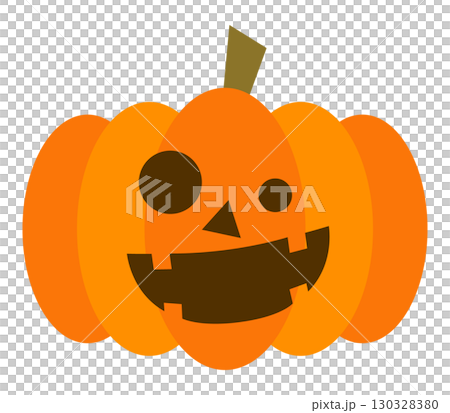 可愛いハロウィンのカボチャのイラスト アイコン イラスト シンプル ベクター素材 130328380