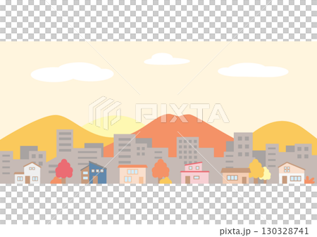 簡單的秋季城市景觀圖 簡單的秋季城市景觀圖 130328741