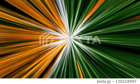 Abstract representation of the Indian flag colors with saffron, white, and green radiating outward. Symbolizes Indian Independence Day and national pride. 130328997