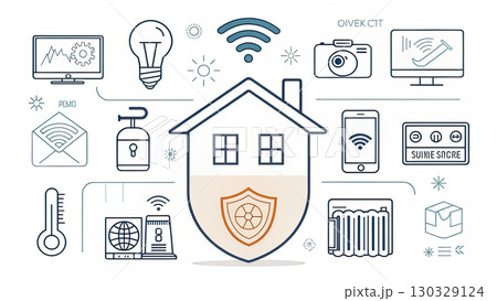 Smart home security concept with shielded...のイラスト素材 [130329124] - PIXTA