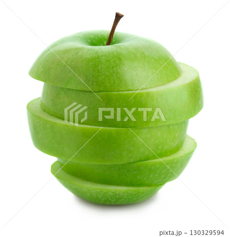 Fresh green apple on white background Fresh green apple on white background 130329594