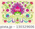 Vibrant Floral Mandala Diwali Greeting 130329606