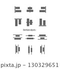 Icon align and distribute objects, vertical and horizontal 130329651