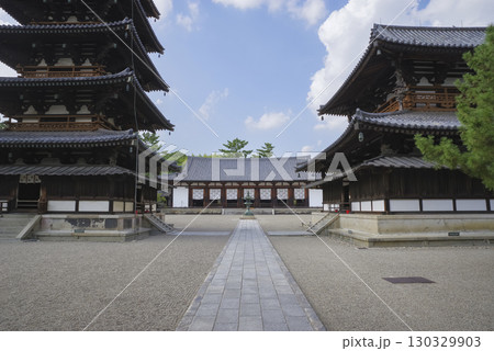 世界遺産 奈良・法隆寺の五重塔と金堂 世界遺産 奈良・法隆寺の五重塔と金堂 130329903