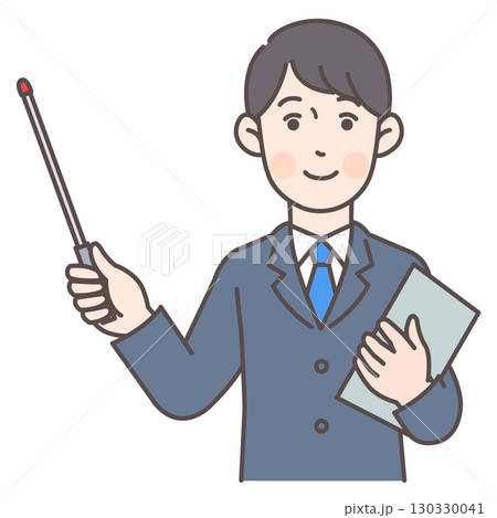 指示棒を持った会社員男性 130330041