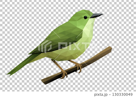 夜鶯低多邊形風格插畫背景透明 130330049