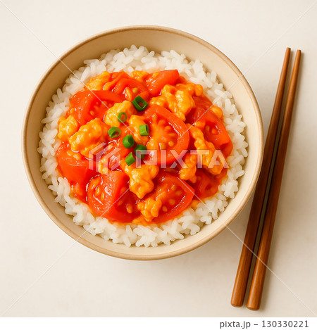 トマトと卵の中華炒め丼 130330221