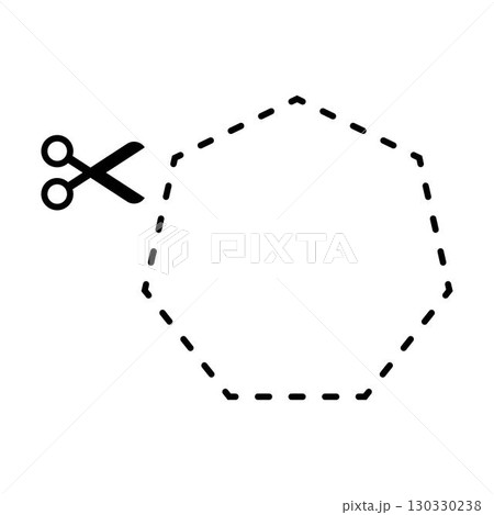 Cutting heptagon shape worksheet element for preschool and kindergarten 130330238