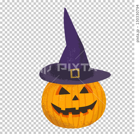 魔女の帽子を被ったハロウィンのかぼちゃ 魔女の帽子を被ったハロウィンのかぼちゃ 130330794
