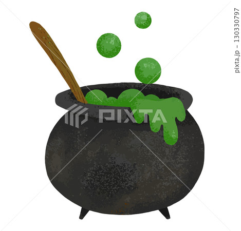 怪しい液体を煮込んでいる魔女の大鍋 130330797