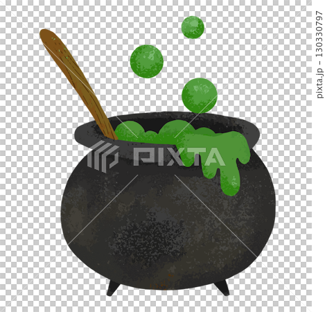 怪しい液体を煮込んでいる魔女の大鍋 130330797