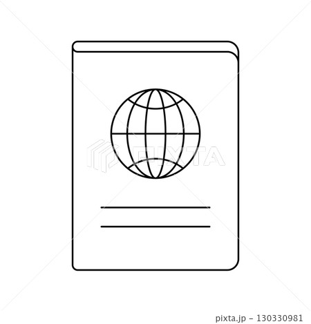Passport icon. Travel illustration and tourism item. Passport icon. Travel illustration and tourism item. 130330981
