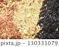 mixed red cargo and black jasmine rice paddy texture and background 130331079