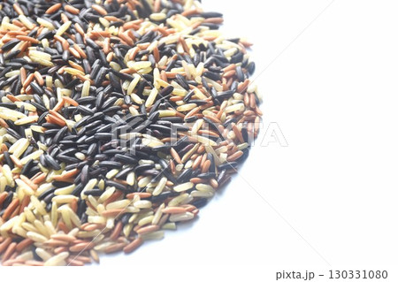 mixed red cargo and black jasmine rice paddy texture and background 130331080