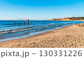 Port Willunga beach with jetty remains during sunset time 130331226