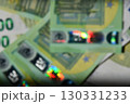 Euro currency capture as holographic shimmer and blurry background highlighting monetary details and vibrant colors commonly seen in financial settings 130331233
