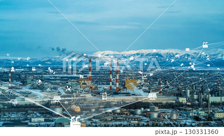 工業地帯と通信ネットワークのコンセプト 130331360