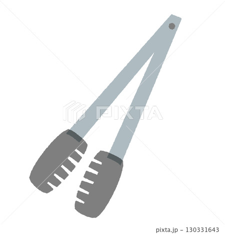 トングのフラットイラスト。食材を掴む為の調理器具。 130331643