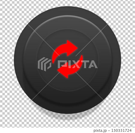 Red reset cycle icon on black buttonのイラスト素材 [130331724] - PIXTA