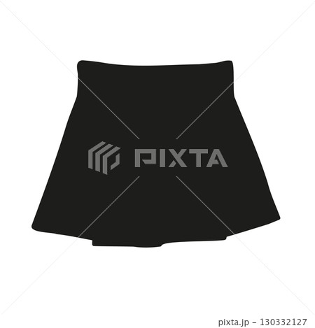 Vector hand drawn sketch mini skirt silhouette 130332127