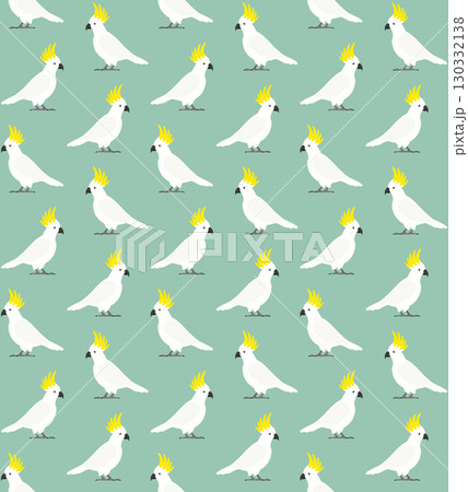 Vector seamless pattern of flat cockatoo parrot Vector seamless pattern of flat cockatoo parrot 130332138