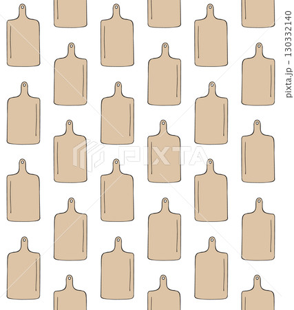 Vector seamless pattern of hand draw cutting board 130332140