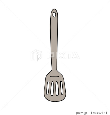 Vector hand drawn sketch doodle colored spatula 130332151
