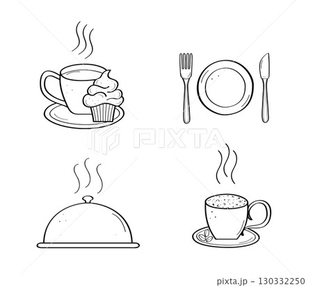 Cafe home cooking or chef logo design concept. Food Cooking logo vector. Cooking logo and poster templates. 130332250