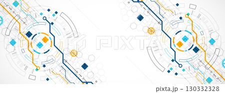 Abstract background. Scientific and technological concept with the use of technical elements formed in the shape of a circle. Vector Abstract background. Scientific and technological concept with the use of technical elements formed in the shape of a circle. Vector 130332328